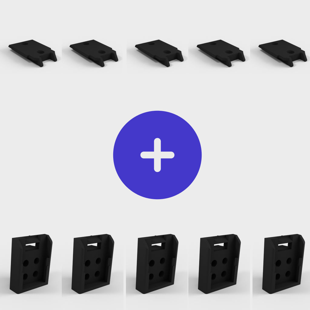 Oferta de paquete: 5 portaherramientas y 5 portapilas para DeWALT 18v