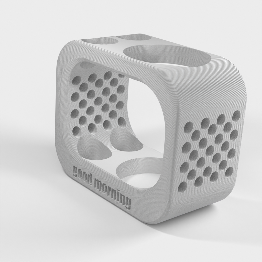 Soporte para cepillos de dientes y pasta de dientes para 2 cepillos de dientes.