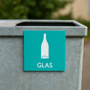 Cartel de clasificación de residuos – Vidrio (Cartel de plástico)