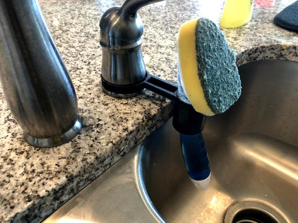 Práctico soporte para cepillo de fregar para fregadero de cocina