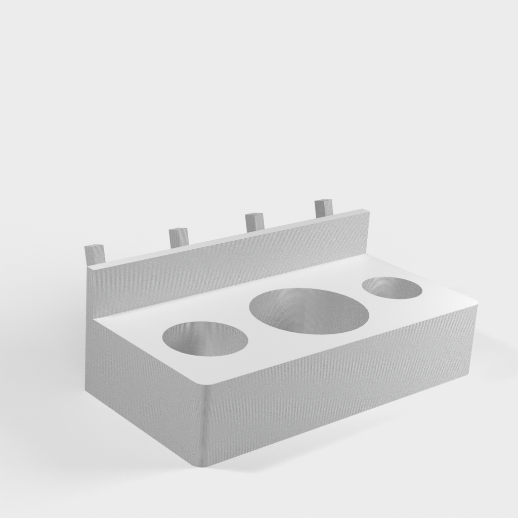 Soporte de tablero perforado para destornilladores de distintos tamaños y tipos