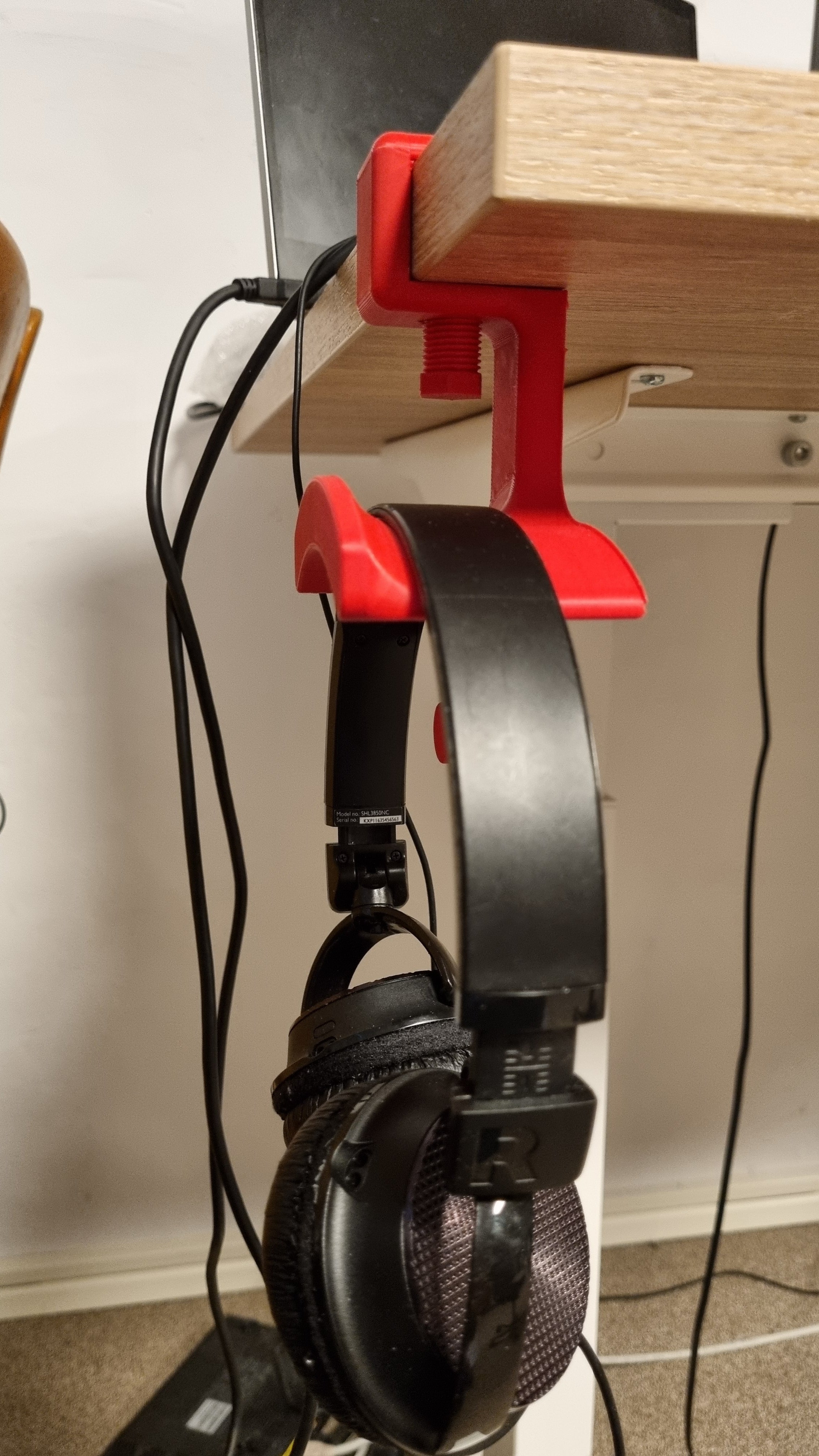 Soporte para auriculares de escritorio con gancho adicional