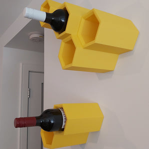 Estante de vino modular de pared con diseño de panal