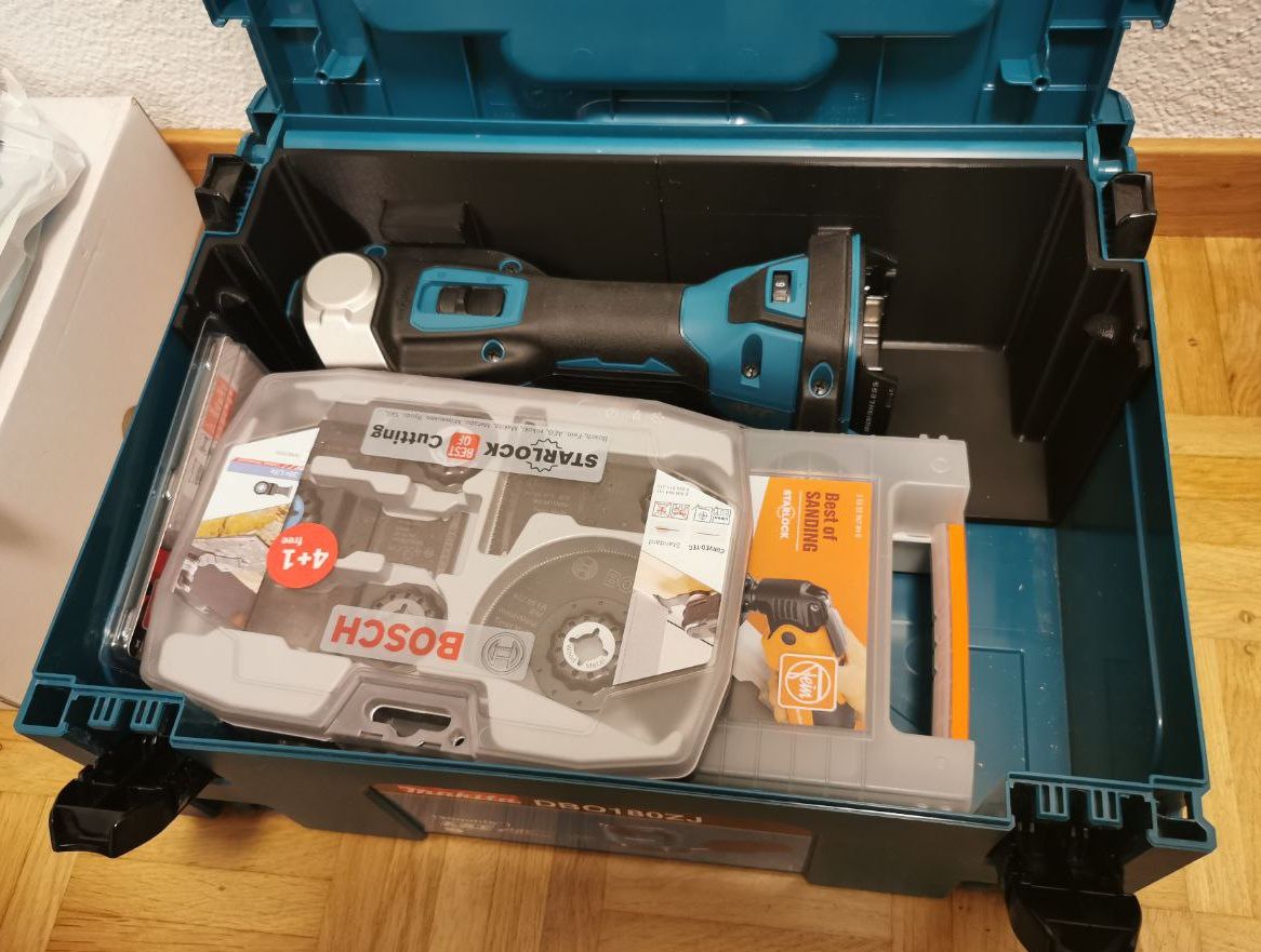Inserto Makita DTM52 para multiherramienta en caja de herramientas Makpac