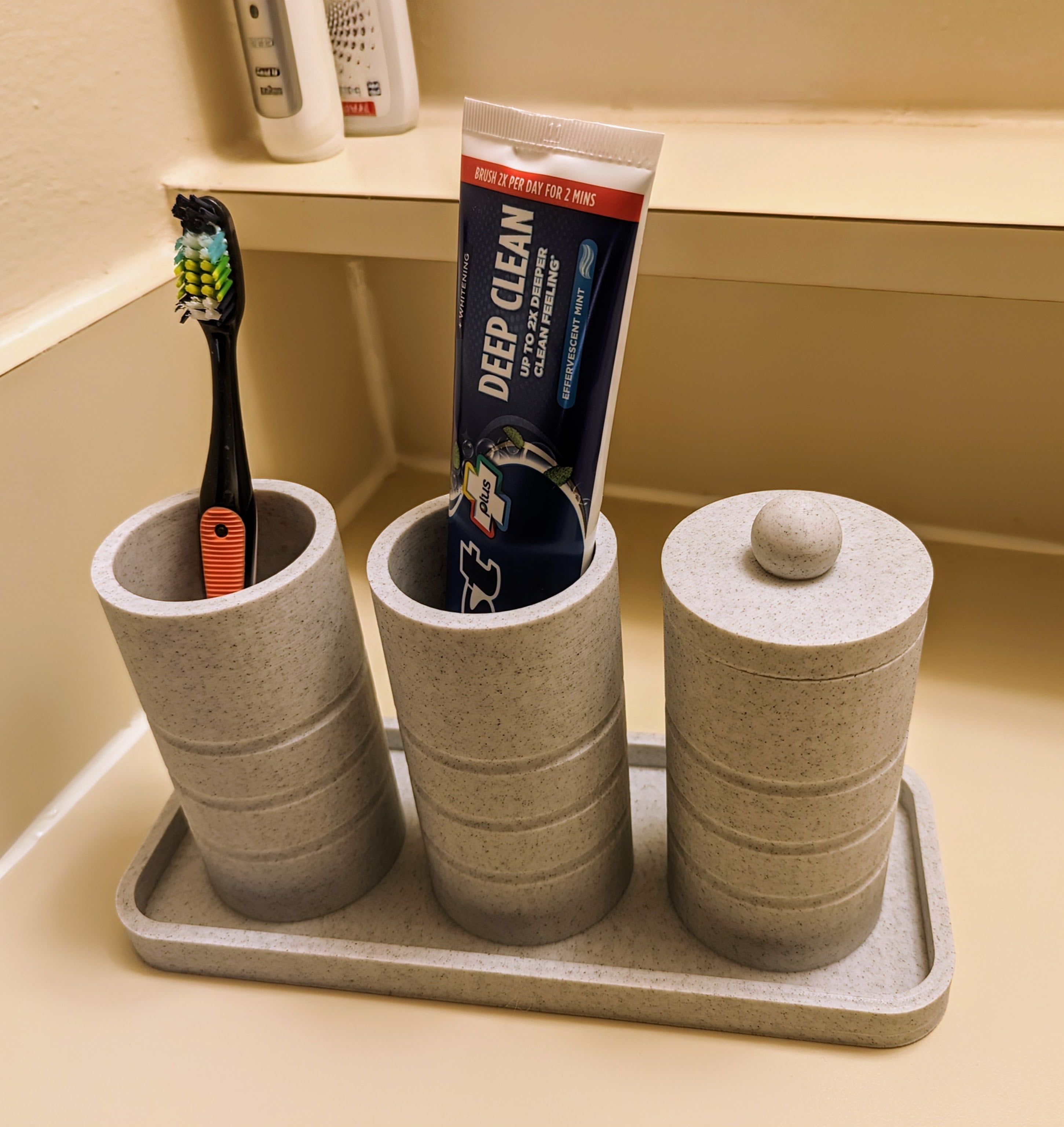 Organizador de baño para cepillos de dientes y bastoncillos de algodón
