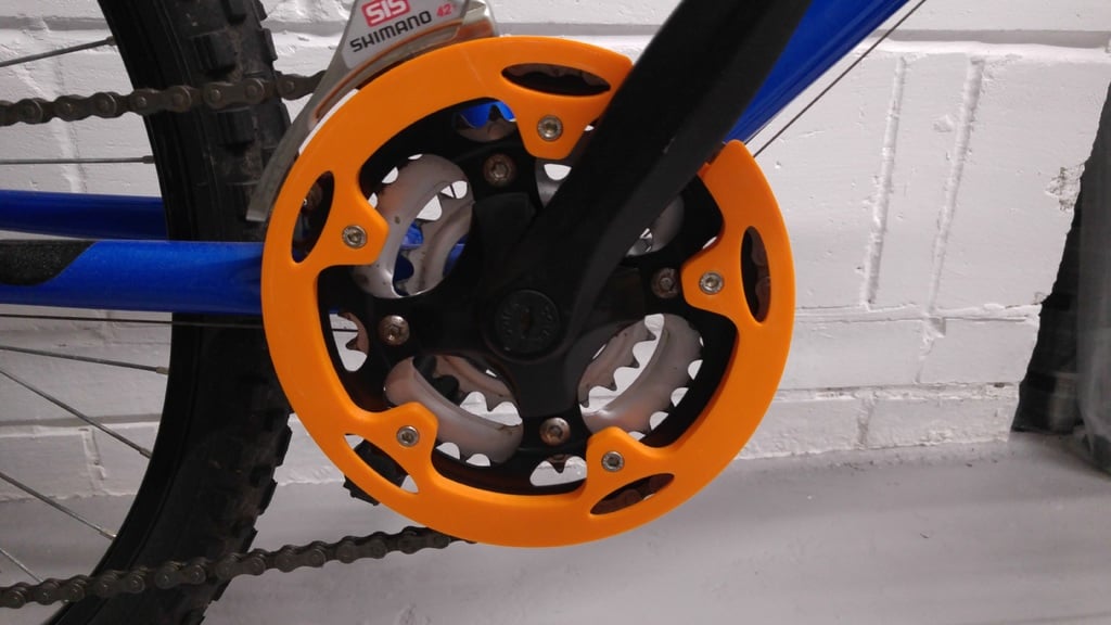 Protector de cadena de bicicleta: 185 mm de diámetro con 5 orificios de montaje