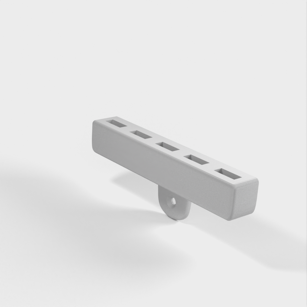 Soporte de pared para cables USB con 5 ranuras