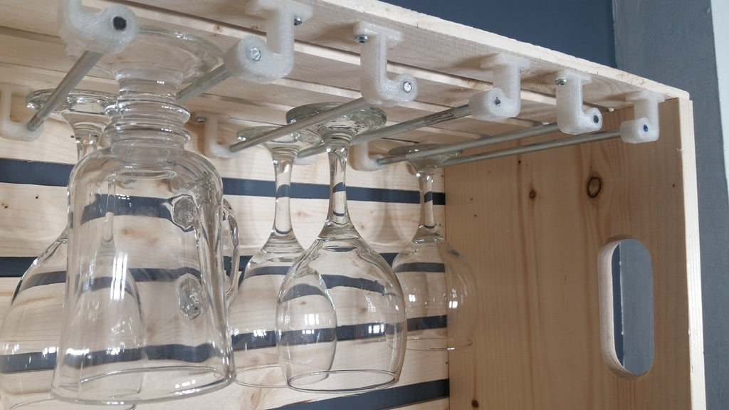 Soporte para copas de vino flexible para montaje debajo de armarios