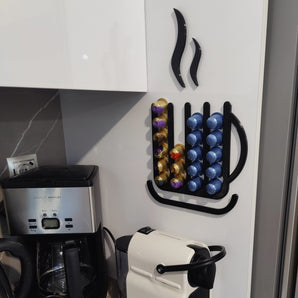 Soporte de cápsulas Nespresso montado en la pared con forma de taza (4 piezas)