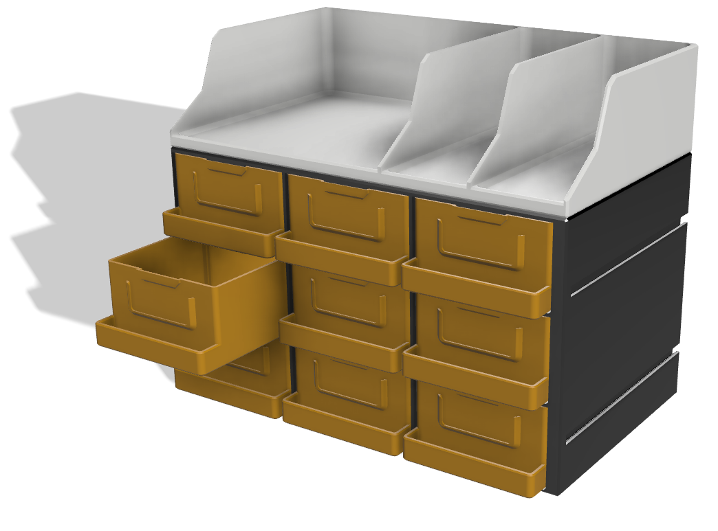 Gabinete con cajones - Organizador modular de taller