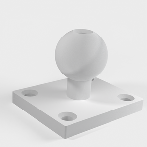 Soporte RAM M5 con varilla M5 centrada y orificios para tornillos cónicos