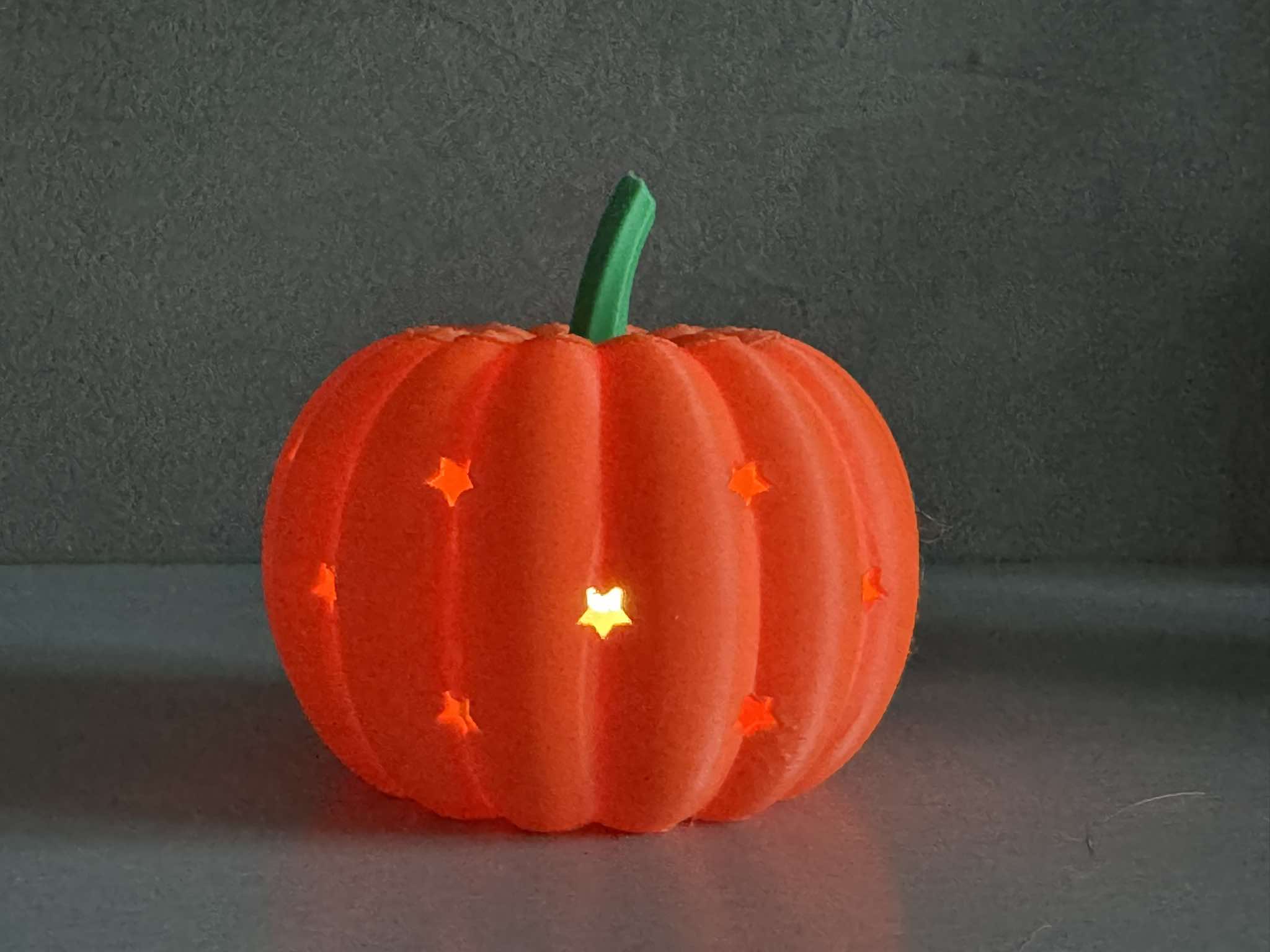 Mini Calabaza de 80 mm para Tealights LED con Soporte