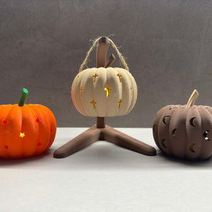 Mini Calabaza de 80 mm para Tealights LED con Soporte