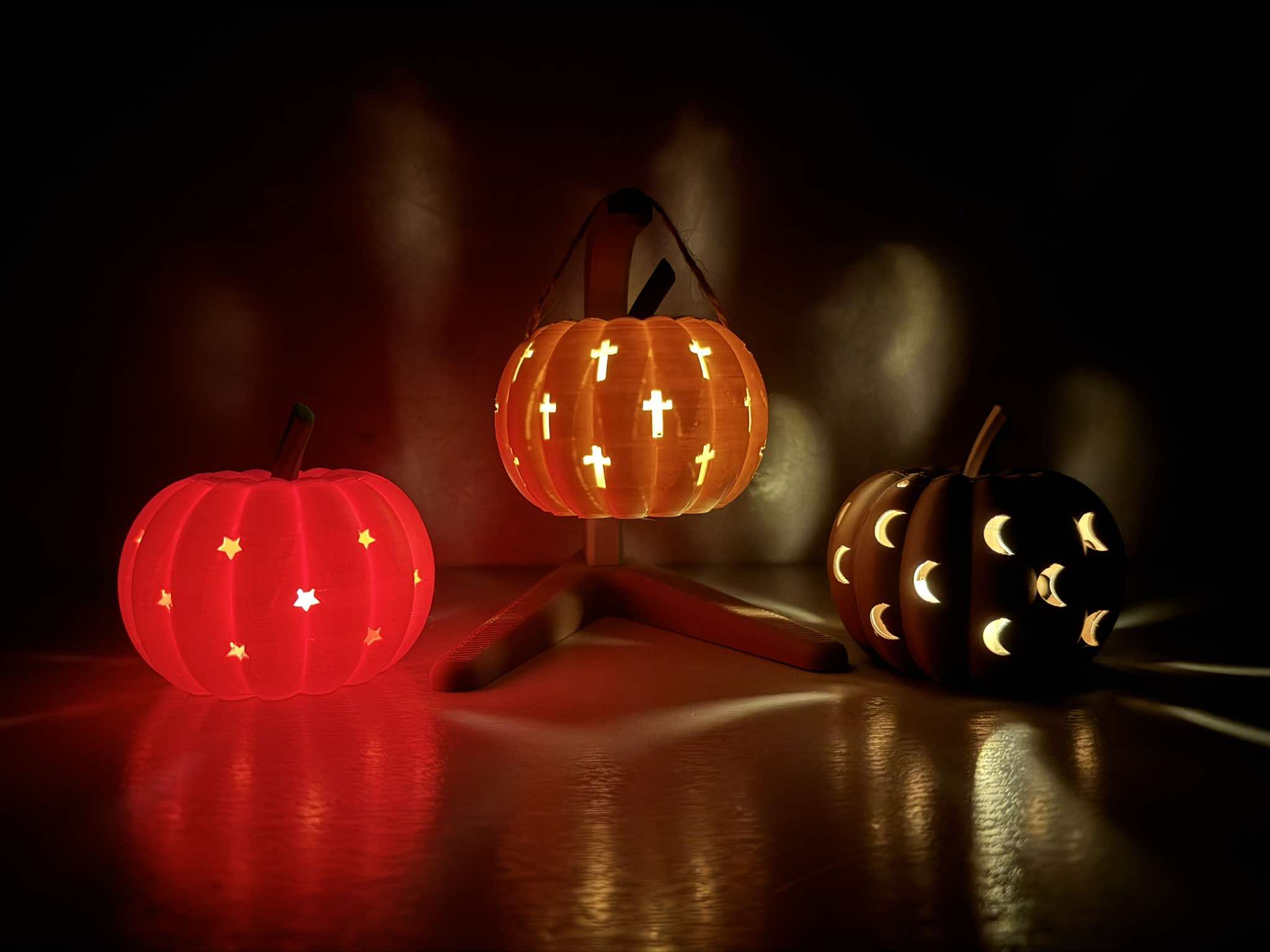 Mini Calabaza de 80 mm para Tealights LED con Soporte