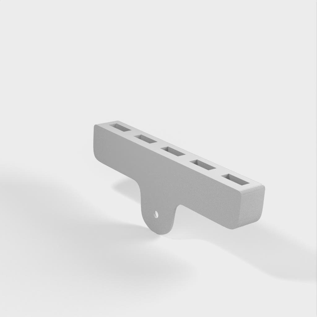 Soporte de pared para cables USB con 5 ranuras