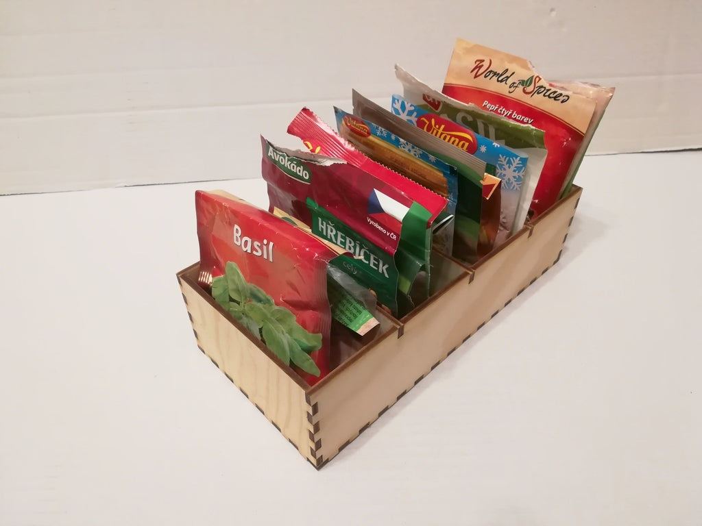 Organizador de especias de pino