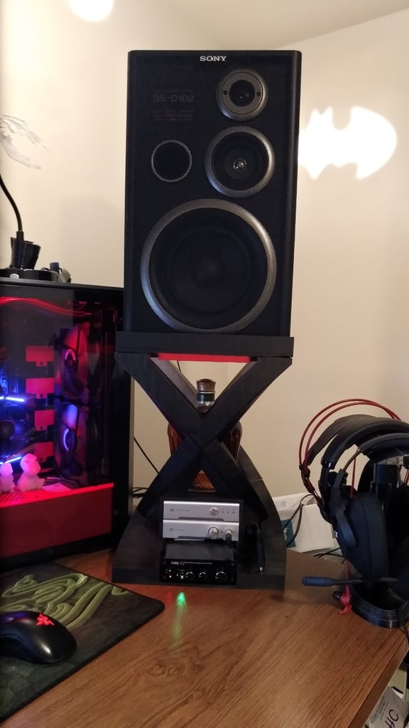 Soportes de altavoz para escritorio con almacenamiento