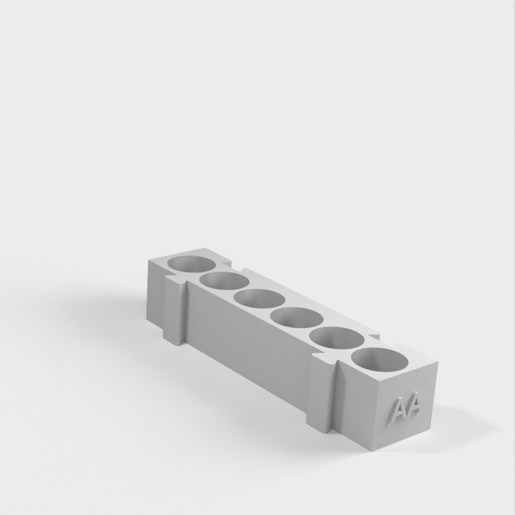 Portapilas modular para pilas AA, AAA, de botón y de 9v