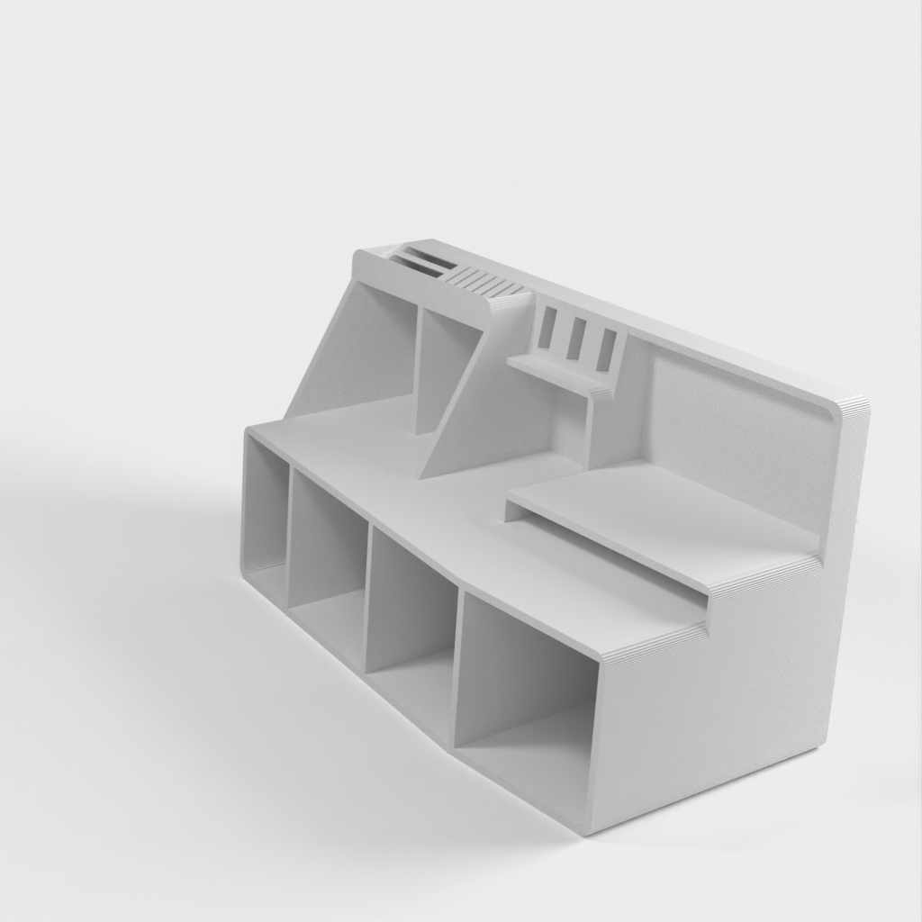 Organizador de escritorio perfecto con soporte para SD, microSD, USB y postit
