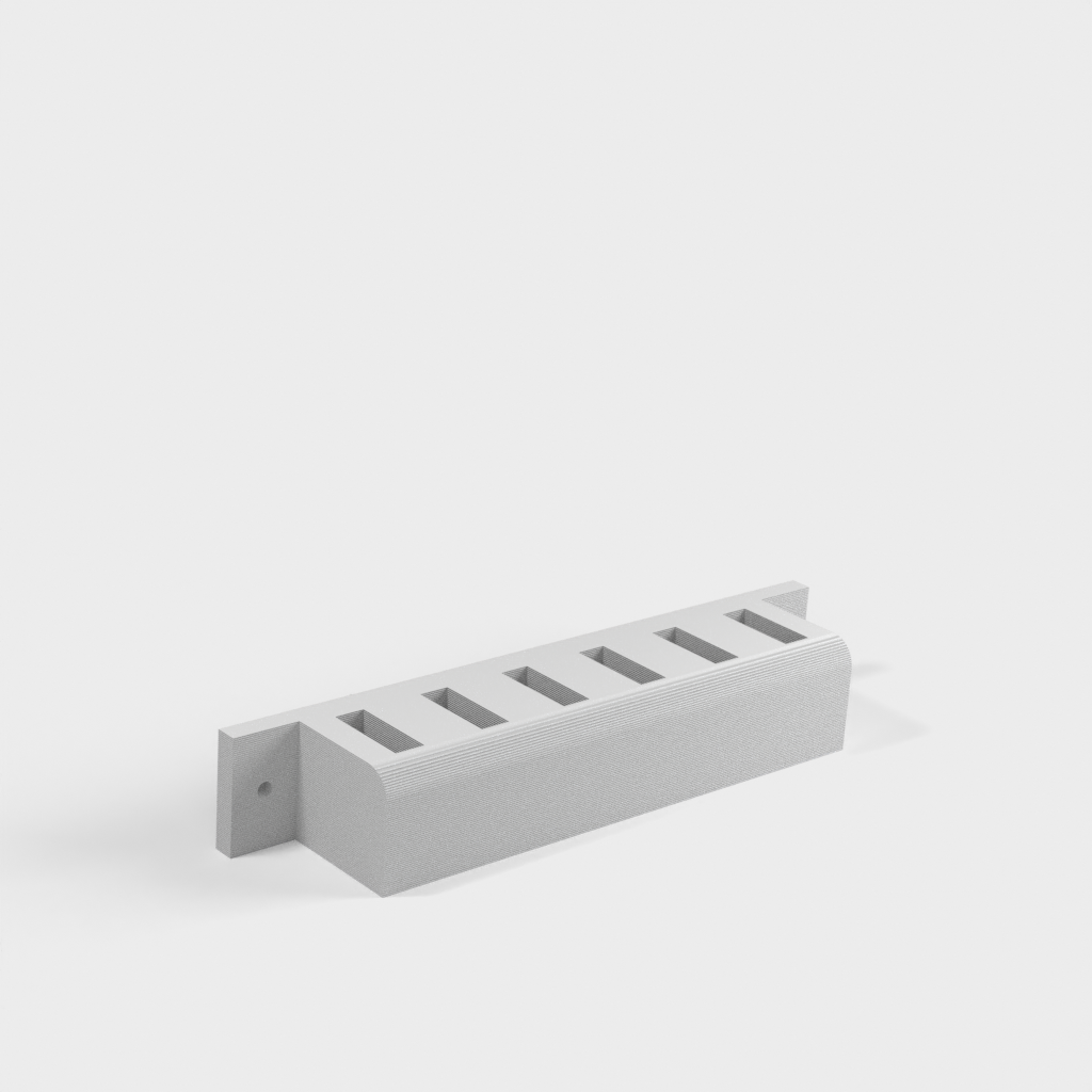 Rack USB para 6 memorias USB con opción de montaje en escritorio o pared