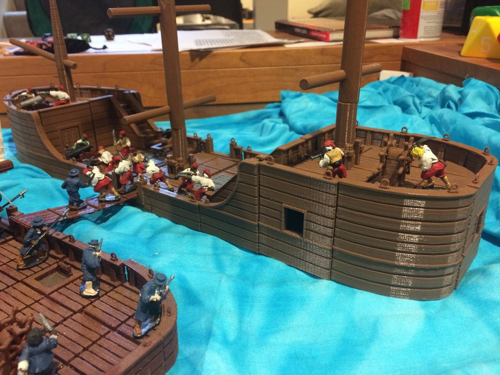 Miniatura de barco de 28 mm, PARTE 2: Cubiertas elevadas