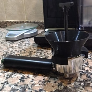 Embudo de portafiltro de espresso con función de distribución