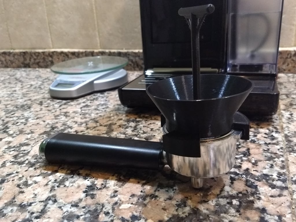 Embudo de portafiltro de espresso con función de distribución