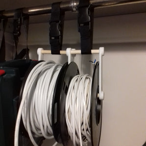 Colgador de carrete de filamento para organización de cables