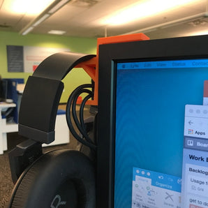 Soporte para auriculares con gancho para cables para escritorio y monitor
