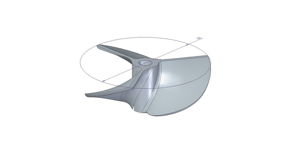 Hélice de barco RC de 3 palas con orificio de 4 mm - Diámetro de 40 mm