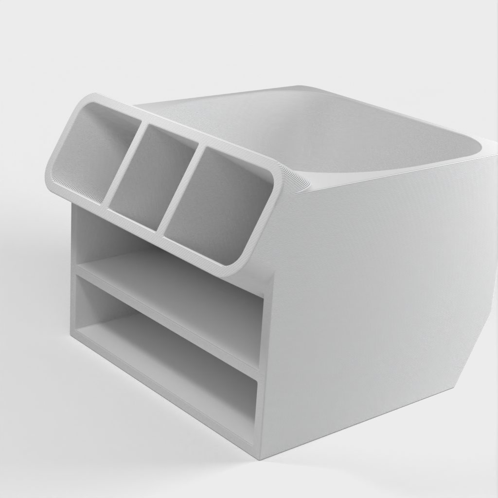Organizador de escritorio sencillo con 3 soportes y 2 compartimentos