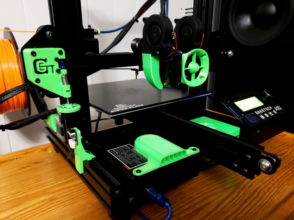 Soporte de actualización para Geeetech A10/A30: Soporte para Hotend E3D V6 y ventilador Dual 5015