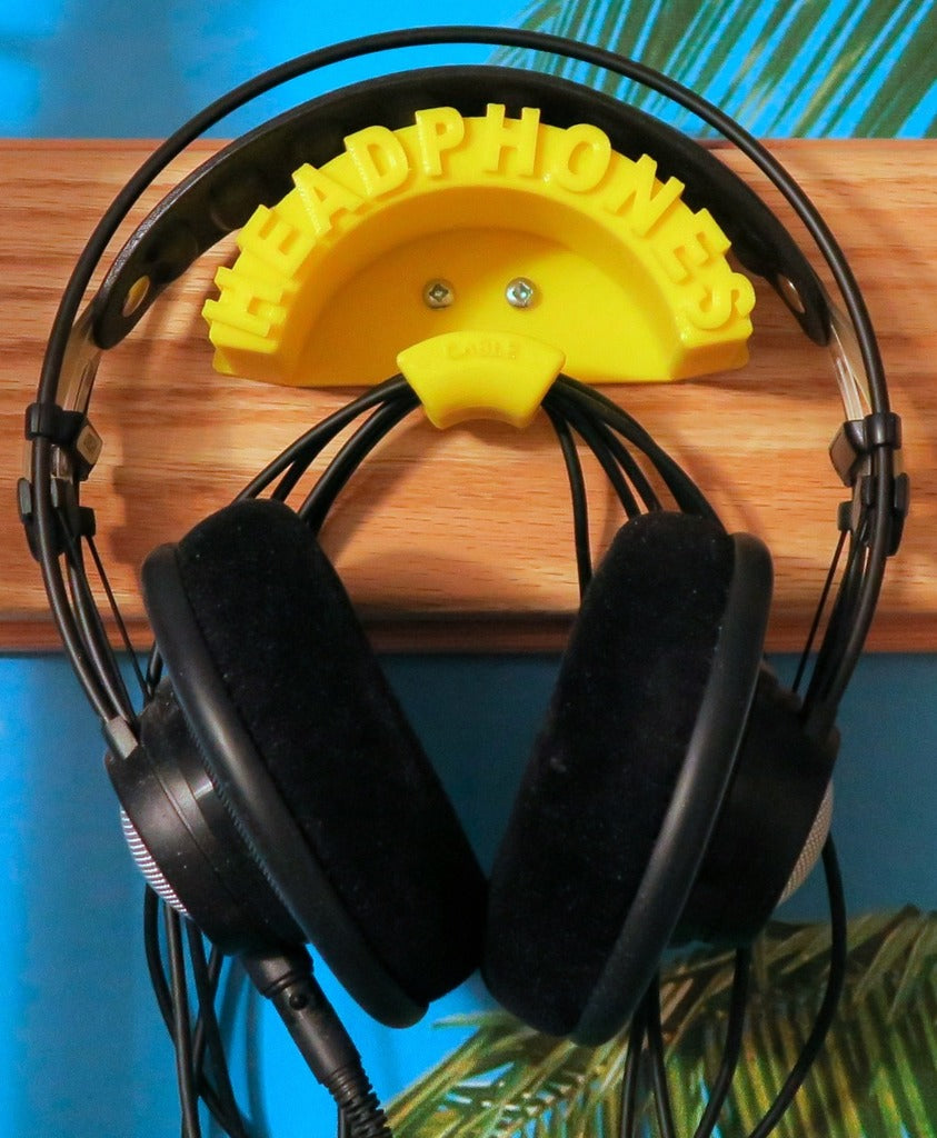 Soporte de pared para auriculares y cables
