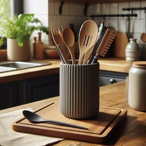 Soporte acanalado para utensilios de cocina y cubiertos