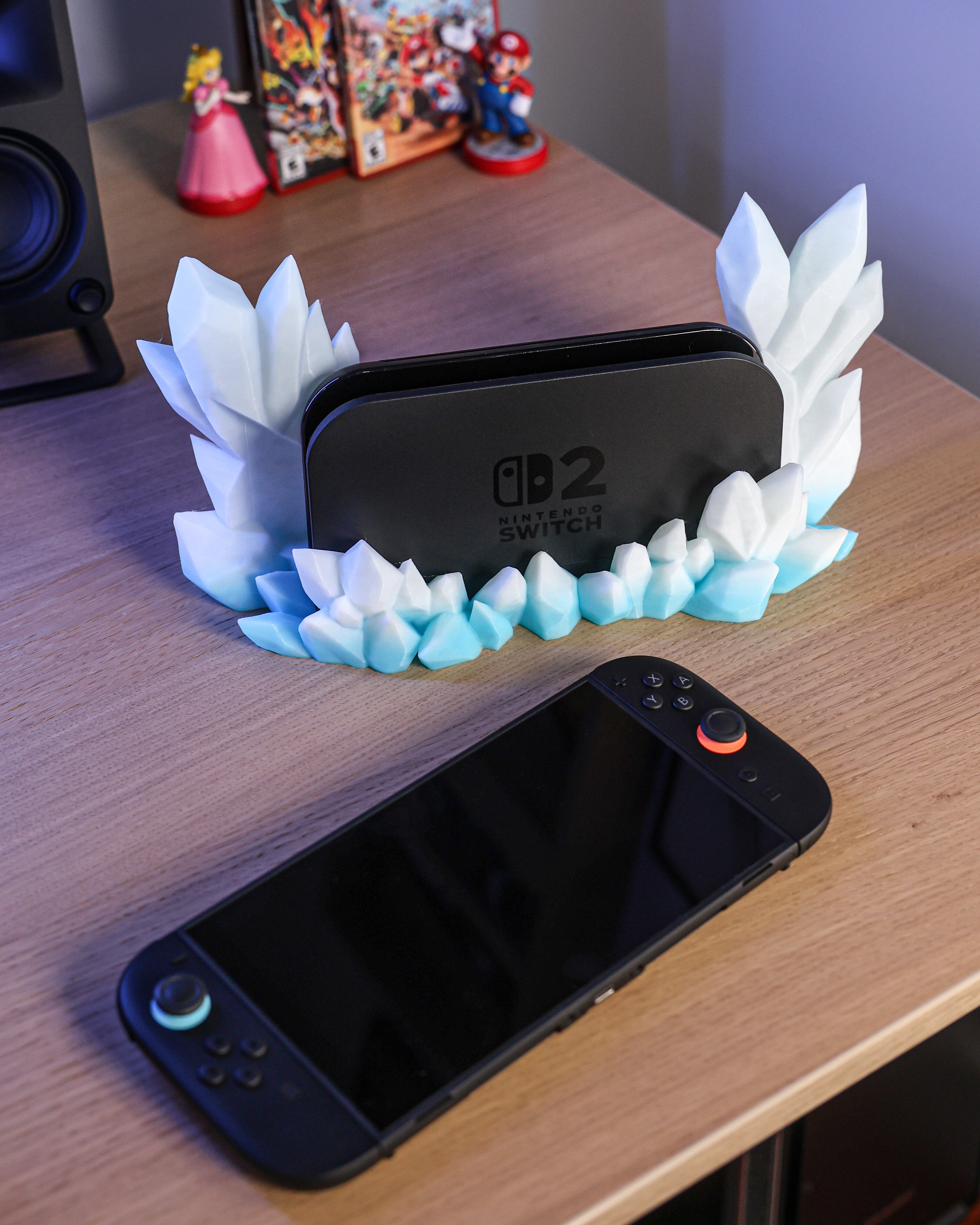 Elegante soporte de cristal para base de Nintendo Switch 2