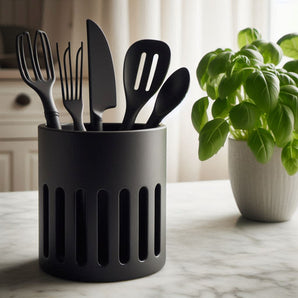Soporte moderno y espacioso para utensilios de cocina