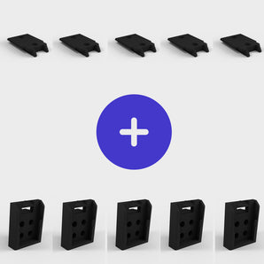 Oferta de paquete: 5 portaherramientas y 5 portapilas para DeWALT 18v