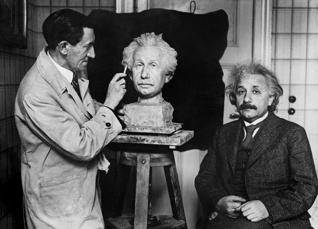 Escaneo 3D del busto de Albert Einstein - Estatua de bronce para imprimir