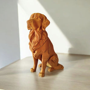 Elegante escultura de Golden Retriever con aspecto de bronce