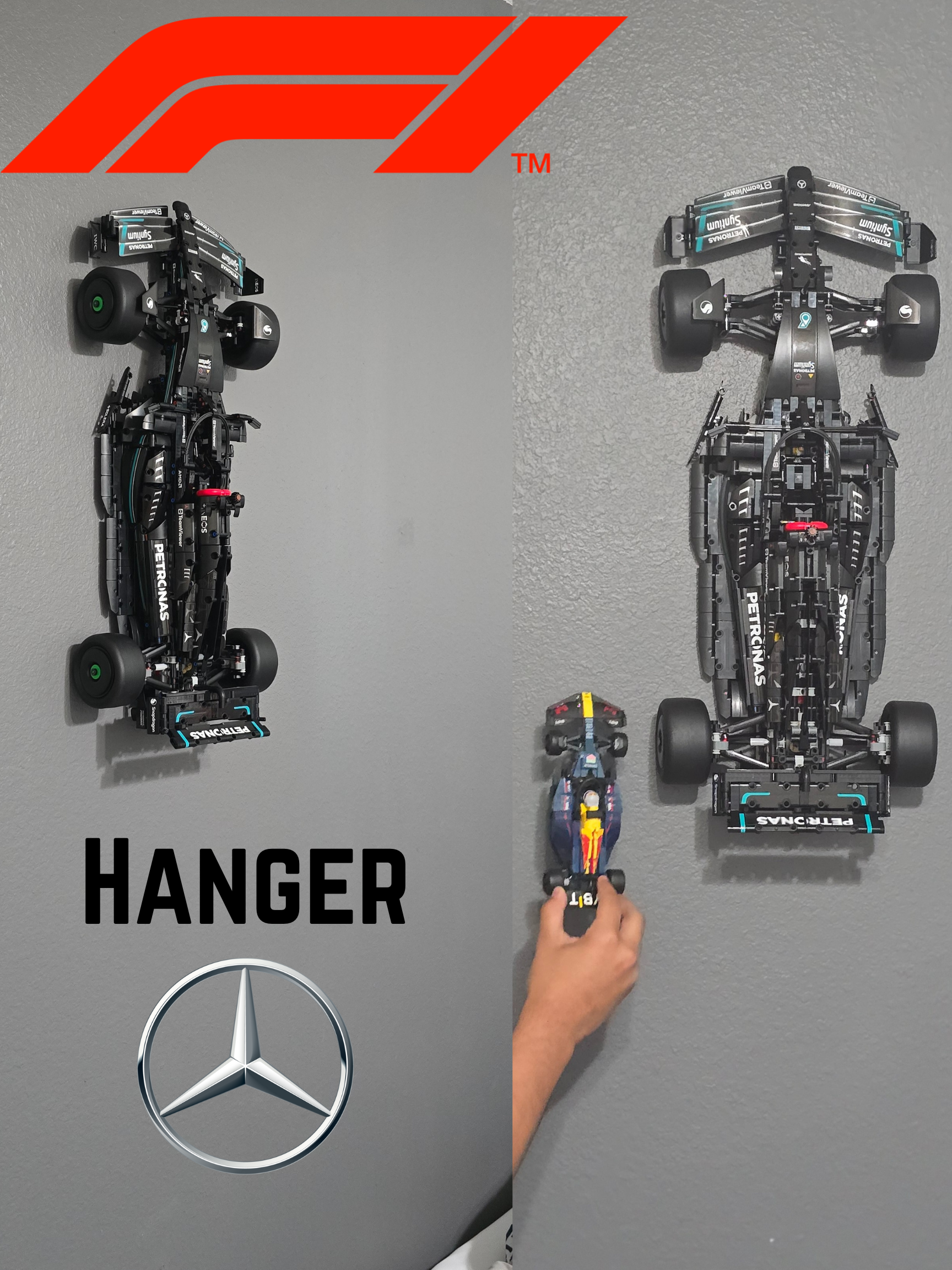 Soporte de pared para LEGO Technic Mercedes-AMG F1 W14 E