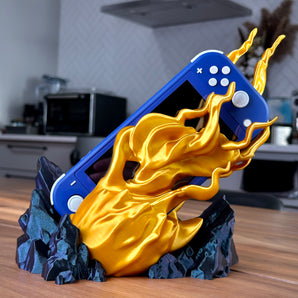 Base de carga de Nintendo Switch Lite con diseño de bola de fuego