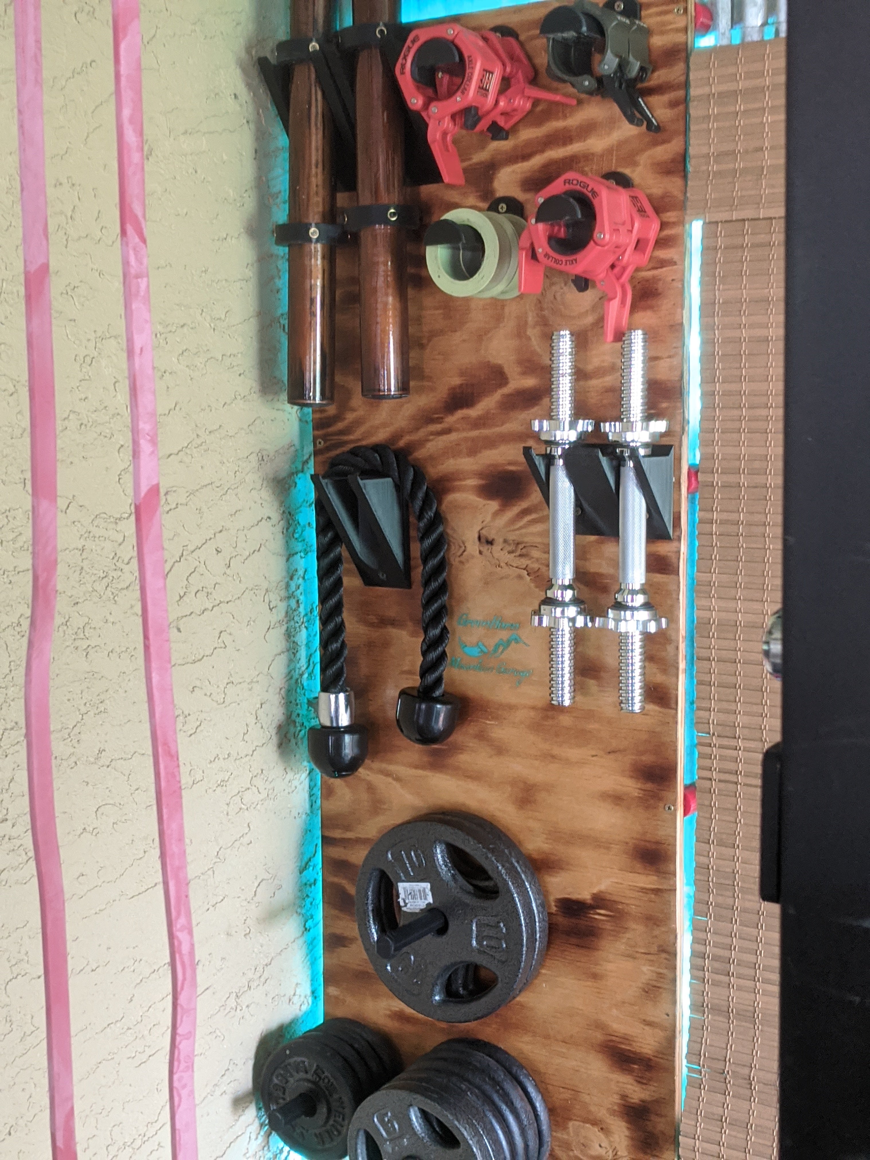 Pasador de almacenamiento de placas de peso para pared y Power Rack