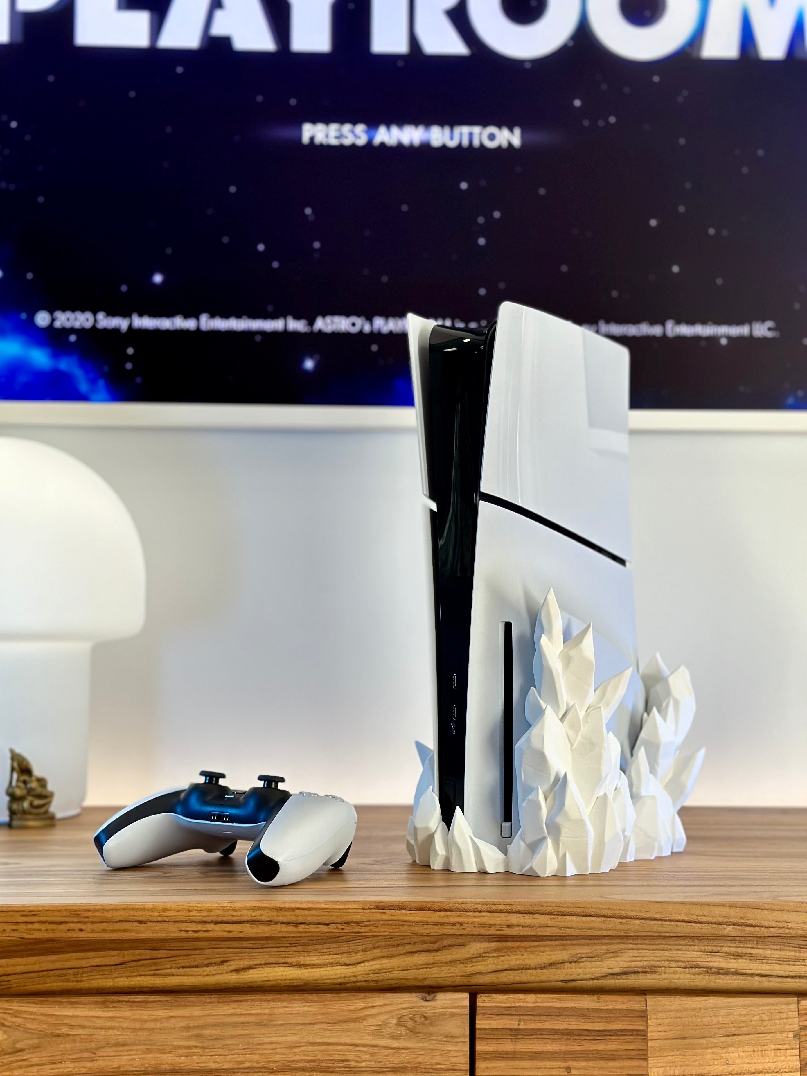 Soporte de cristal para PS5 Slim Digital y de Disco