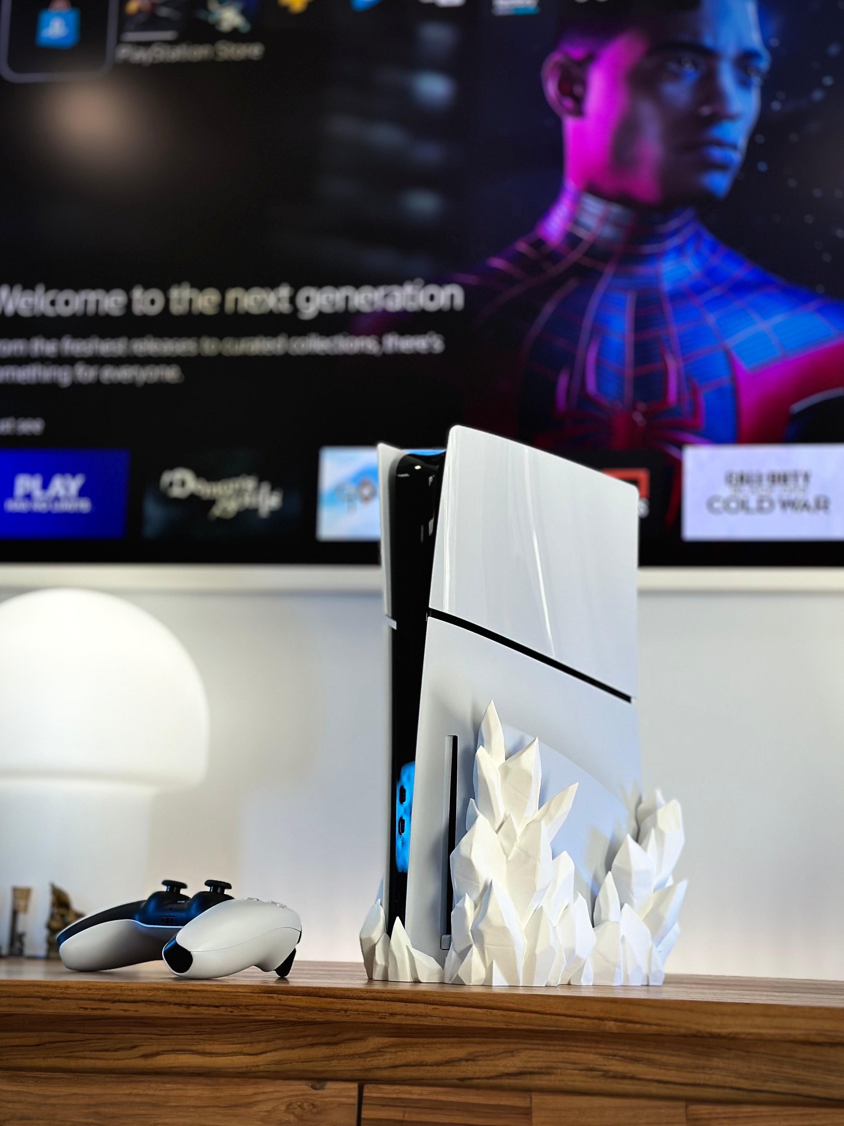 Soporte de cristal para PS5 Slim Digital y de Disco