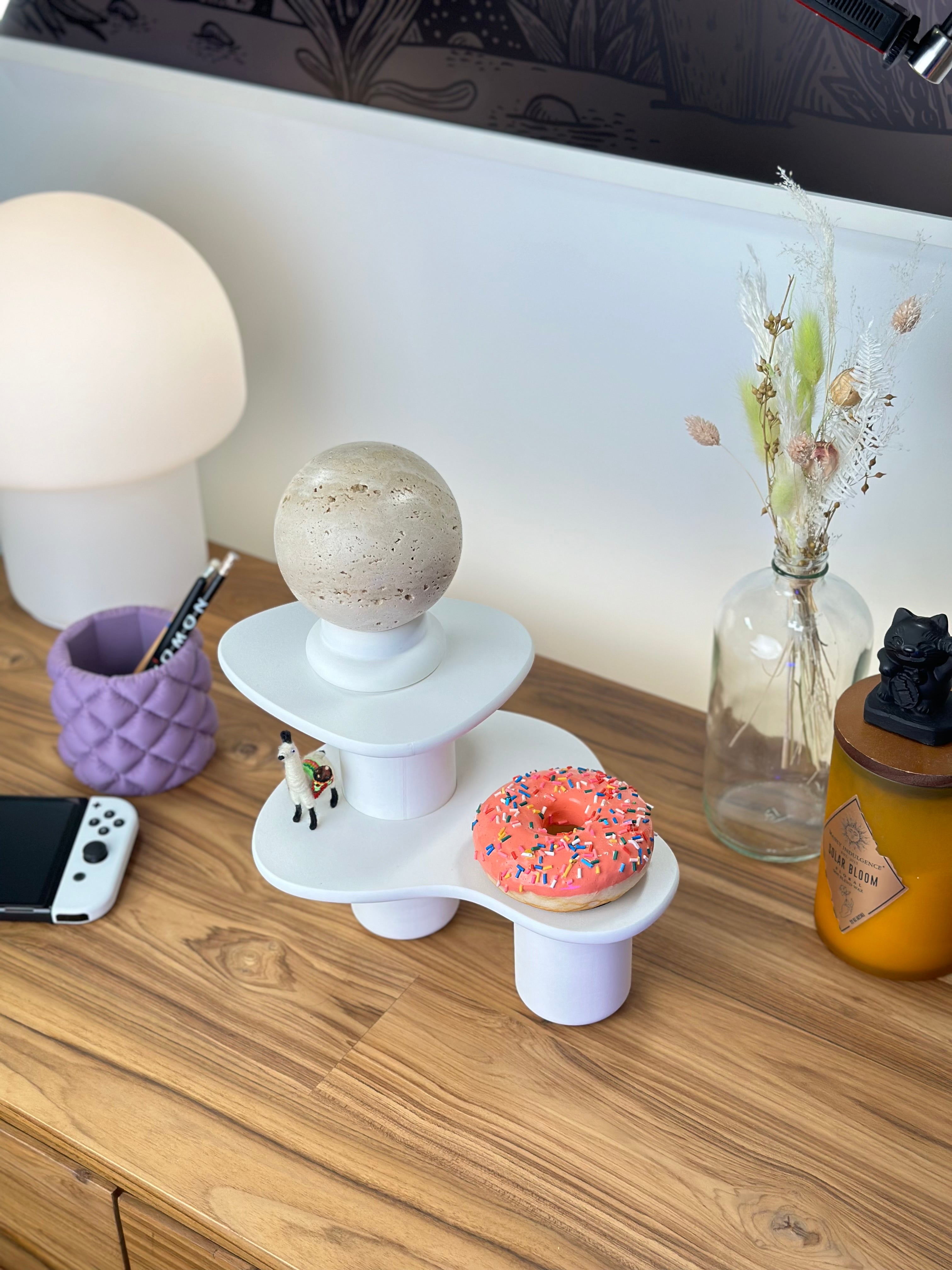 Elegante soporte moderno ondulado para escritorio