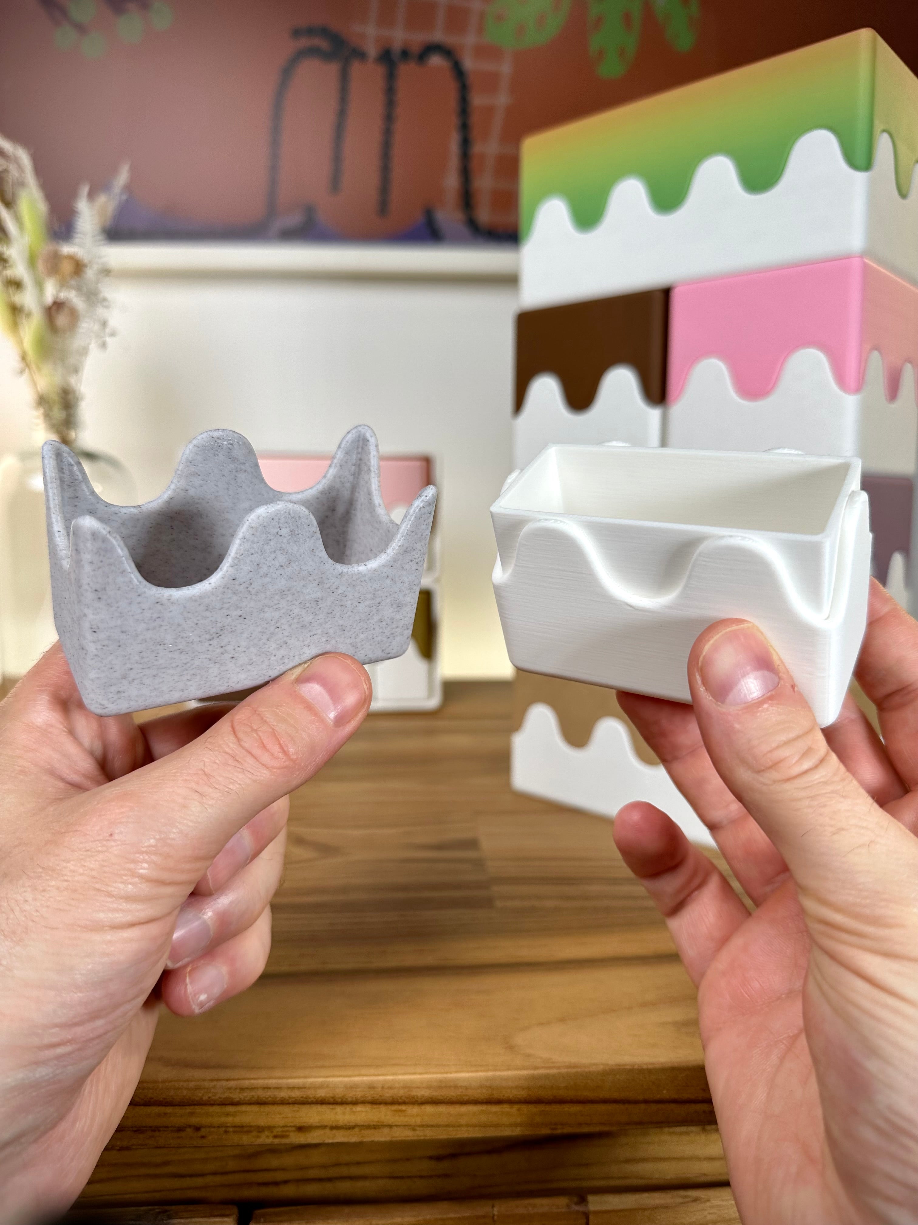 Lindas Cajas Apilables con Diseño Ondulado