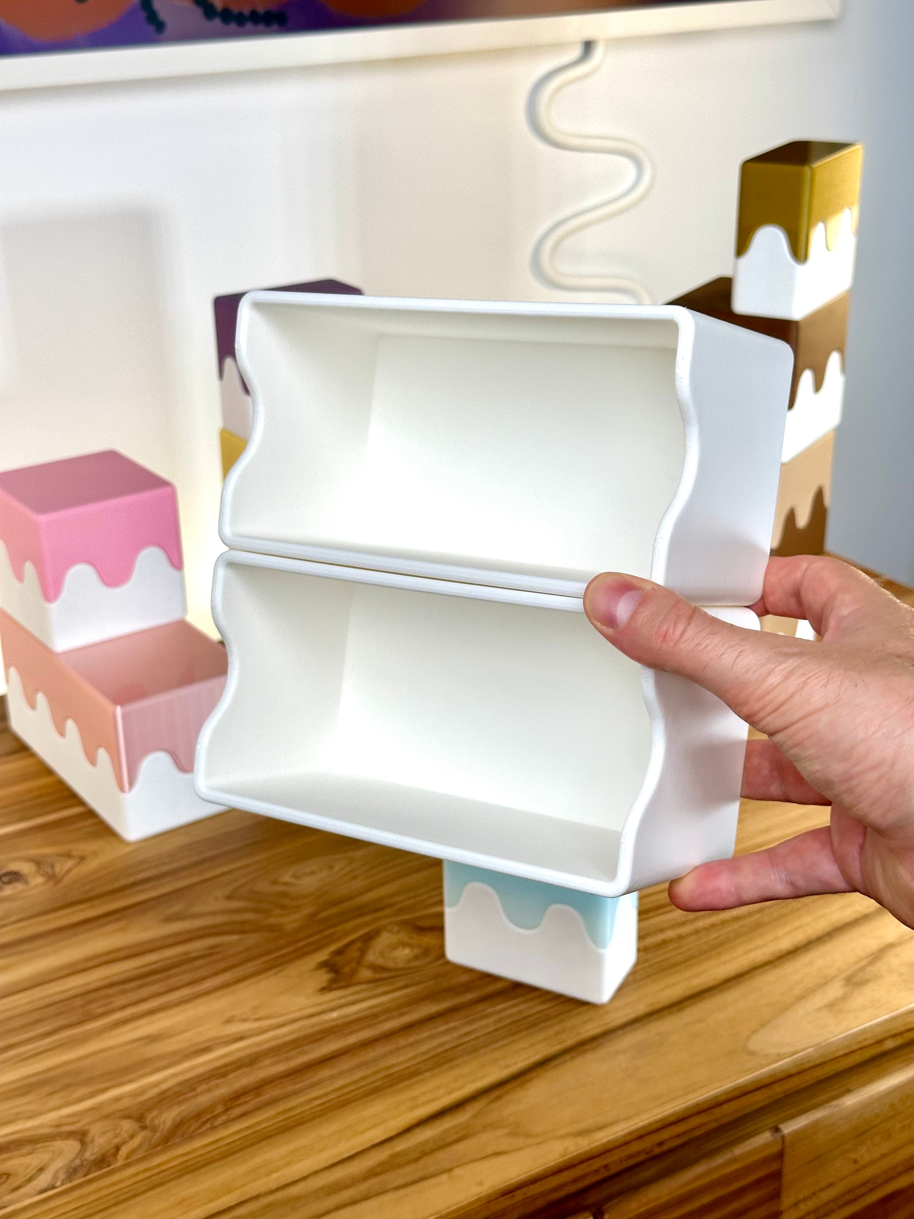 Lindas Cajas Apilables con Diseño Ondulado