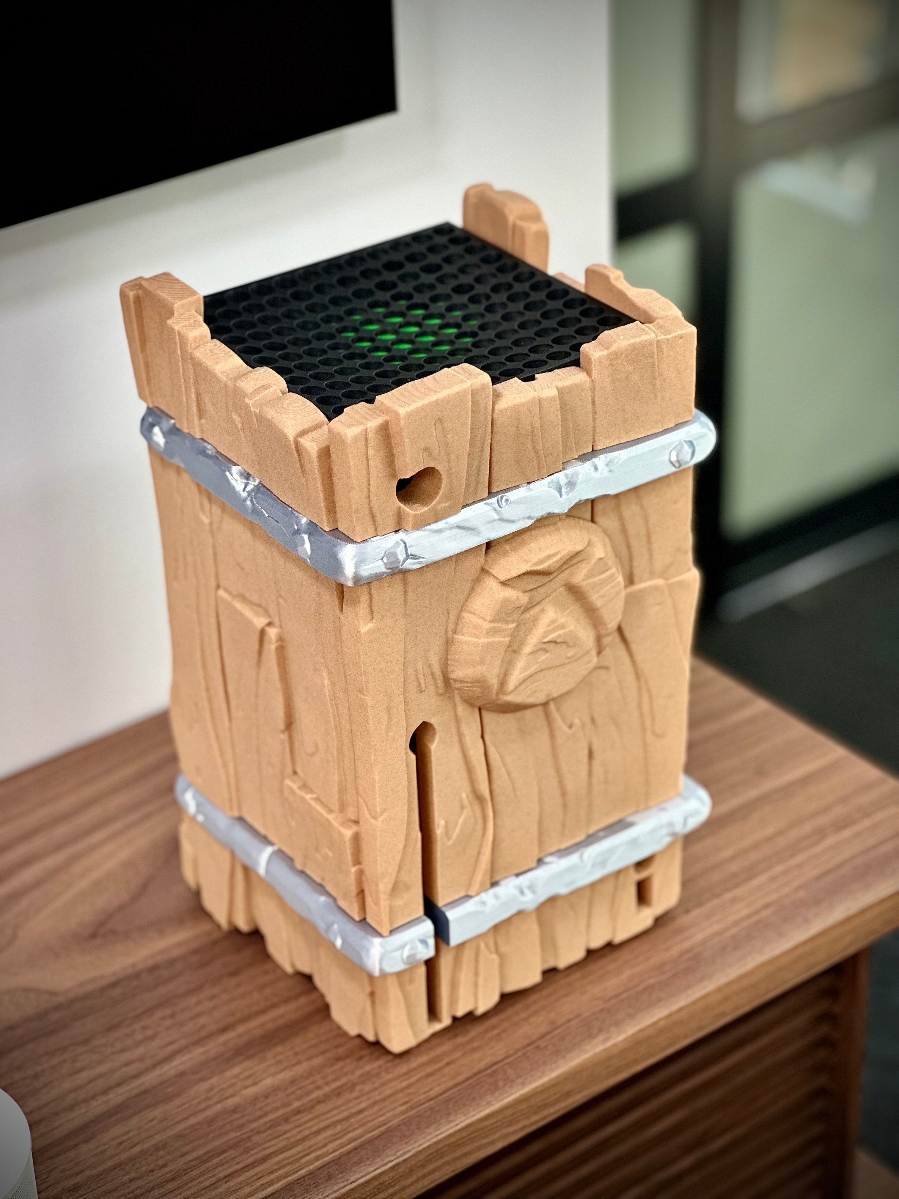 Soporte para Xbox Series X en diseño de madera