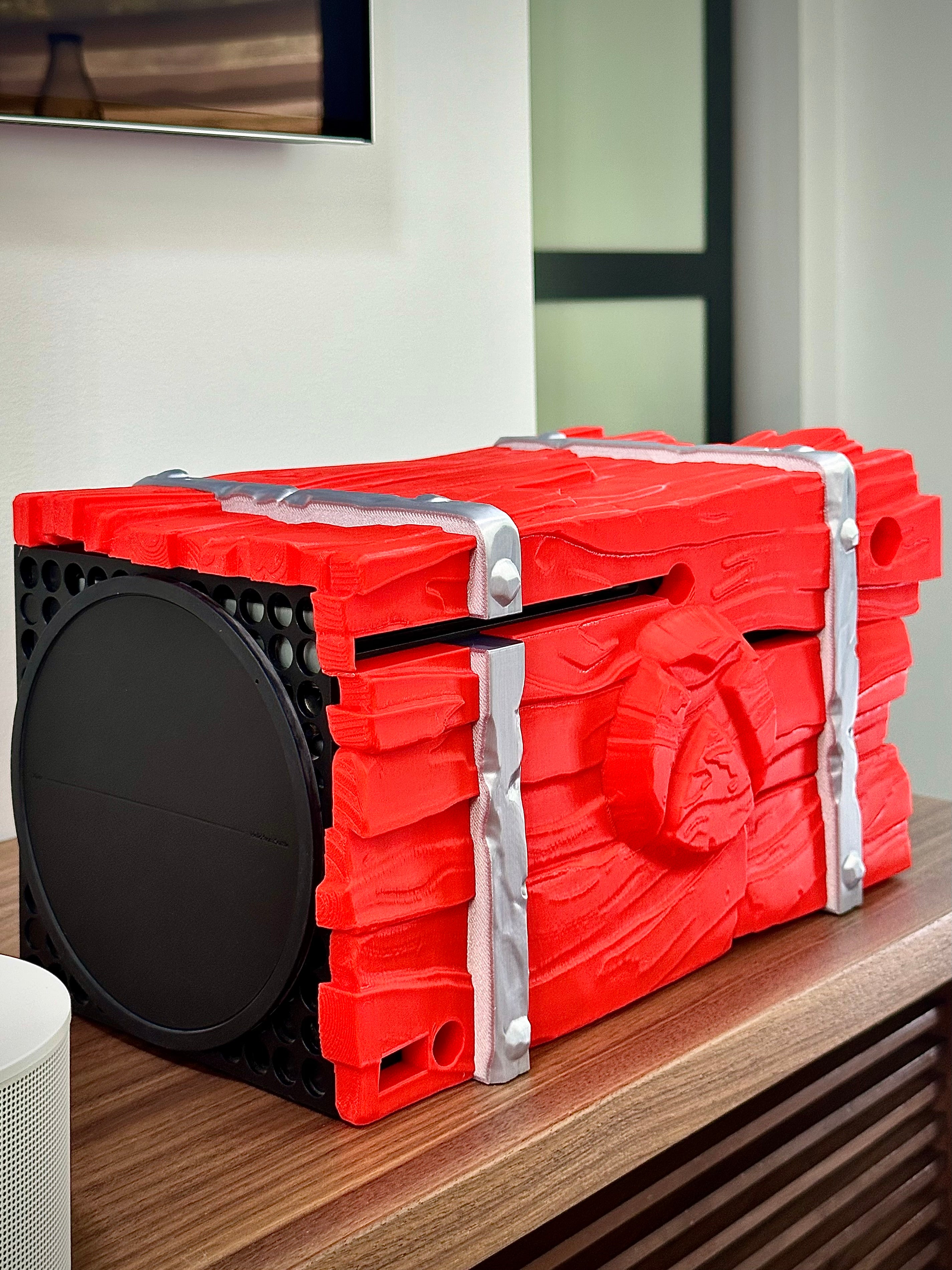Soporte para Xbox Series X en diseño de madera