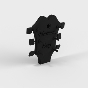 Llavero de pared con diseño de clavijero de guitarra